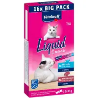 Vitakraft - Nestemäinen välipala monipakkaus maksa + lohi 16x15g - Kissat - Kissan herkut ja kissanruoho - Palkitsemisherkku