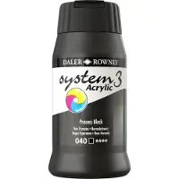 Daler Rowney DR System 3 akryyli 040 Process black - 500ml