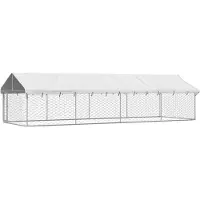 vidaXL Koiran ulkohäkki katoksella 600x200x150 cm