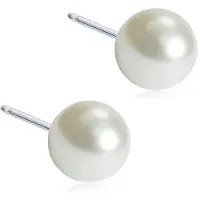 Blomdahl White Pearl Vit 6 mm
