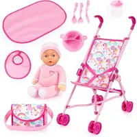 Bayer Nukenvaunut Buggy Setti + Nukke, Pink
