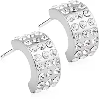 Blomdahl Natural Titanium Pendant Grand Brilliance Curved 10mm Crystal