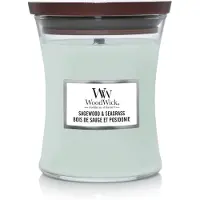 Woodwick Sagewood & Seagrass tuoksukynttilä sisältää puusydämen 275 g