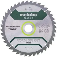 Metabo Sahaohje - - 216x30 mm - 40 hammasta - HW/CT - Maksimaalinen käyttöaika