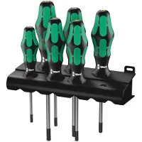 Wera Torx-meisselisarja 367/6 BO, T10–40, reiällinen, 6 osaa, telineellä