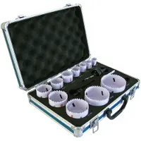 Makita D-47298, Setti, Metalli, Puu, 19,22,25,29,35,38,44,51,57,68,75 mm, 14 kpl, 11 kpl