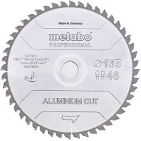 Metabo Sahanterä Aluminium Cut - Professional 165x20 Z48 FZ/TZ 5° neg