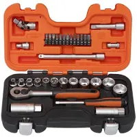 Bahco hylsysarja S330AF, 1/4"+3/8", 25 osaa, tuuma