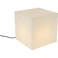 QAZQA Älykäs ulkovalaisin valkoinen 38 cm neliömäinen sis. LED A60 IP44 - Nura