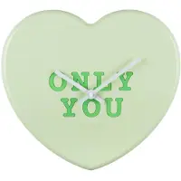 Karlsson Wall Clock Heart Candy Soft Green - Green - H:27CM