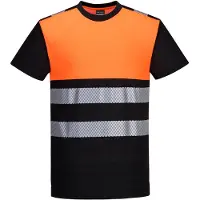 Portwest PW311 musta/oranssi Hi-Vis T-paita