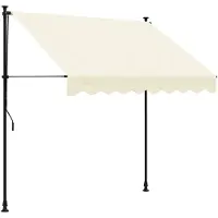 vidaXL Sisäänkelattava markiisi kerma 200x150 cm kangas ja teräs