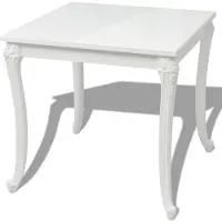 vidaXL Ruokapöytä 80x80x76 cm Korkeakiilto Valkoinen