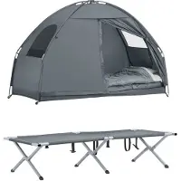 SoBuy Ulkok ytt n Yhden hengen teltta Retkeilyteltta OGS32-HG grey For 1 Person