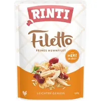 Rinti 24x 100g Filetto Pouch in Jelly kana & kanansydän koiran märkäruoka