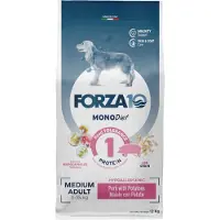 Forza10 Medium Diet Low Grain with Pork and Potato dieetti-kuivaruoka koirille, joilla on ruoka-intoleransseja ja allergioita, 12 kg