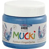 Creativ Company Mucki Finger Paint - Blue Metallic 150ml