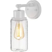 Elstead Lighting Seinävalaisin Morvah, himmennettävä, Valkoinen/opaali, Kylpyhuone, Lasi, Vintage