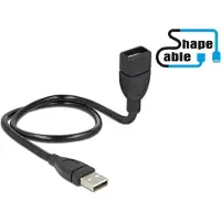 DeLOCK 50cm USB 2.0 USB cable 0.5 m USB A Black (83499)