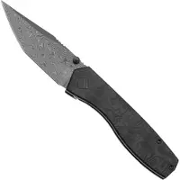 Ocaso Delos 12IBK Damascus Steel, Black Dunes Fatcarbon, pocket knife, Kurt Merriken design
