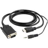 Gembird CC-DP-HDMI-5M, 5 m, HDMI + 3.5mm, VGA (D-Sub), Uros, Uros, 1920 x 1080 pikseliä