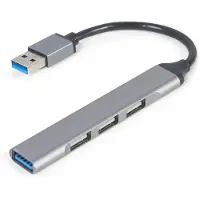Gembird UHB-U3P1U2P3-02, USB 2.0 Type-A, Harmaa, 0,13 m, Windows 10, Windows 11, 17 mm, 104 mm