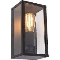QAZQA Älykäs seinävalaisin musta 26 cm IP44 sis. WiFi ST64 - Charlois