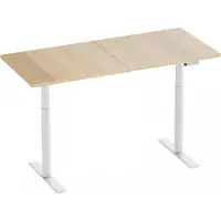 MaxMount Premium Sähköpöytä 1600x700mm - Valkoinen/Tammi