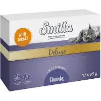 Smilla 12x85g Deluxe Chunks kalkkuna & pinaatti kissan märkäruoka