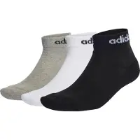 Adidas Urheilusukat 'Linear Cushioned' harmaa / musta / valkoinen