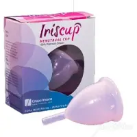 Iriscup kuukautiskupin koko. L läpinäkyvä