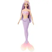 Barbie Nukke Merenneito + Värikkäät Hiukset, Violetti