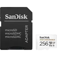 SanDisk 256gb high endurance microsdhc card with adapter - for dashcams home monitoring