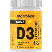 Makrobios D3-vitamiini Appelsiini 100µg 150 tabl. ravintolisä