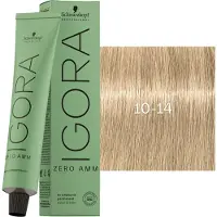 Schwarzkopf Professional IGORA ZERO AMM kestohiusväri ammoniakiton sävy 10-14 60 ml