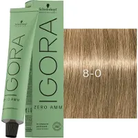 Schwarzkopf Professional IGORA ZERO AMM kestohiusväri ammoniakiton sävy 8-0 60 ml