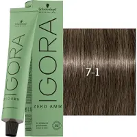 Schwarzkopf Professional IGORA ZERO AMM kestohiusväri ammoniakiton sävy 7-1 60 ml