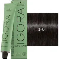 Schwarzkopf Professional IGORA ZERO AMM kestohiusväri ammoniakiton sävy 1-0 60 ml
