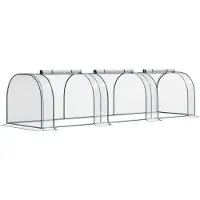 Outsunny folio kasvihuone Kasvihuone ovella Kylmäkehys Kasvihuone Kasvihuone Taimitarha Teräs PVC Läpinäkyvä vihreä 350 x 100 x 80 cm