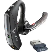 Poly Voyager 5200 - Kuulokkeet - korvassa - Bluetooth - langaton, kaapeli - USB-A Bluetooth-sovittimen kautta - musta - Sertifioitu Microsoft Teams...