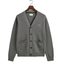 Gant Classic Cotton V-Cardigan - Grey - XL