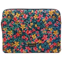 Casyx MacBookille SLVS-000023 Sopii kokoon 13 ”/14”, Sleeve, Canvas Kukat Tummat, Vedenpitävä