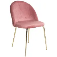 House Nordic Verhoiltu tuoli Geneve, sametti, vaaleanpunainen, kultaiset jalat