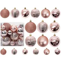 Tutumi Pink-Gold Christmas Tree Baubles 36 PC 311433B