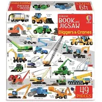 Usborne Book and Jigsaw Diggers and Cranes