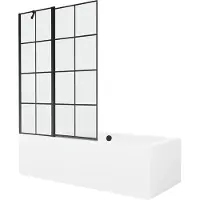 Mexen Kylpyamme Cube paneeleilla ja lasiseinällä, 170x80 cm + 120 cm