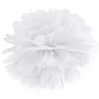Party Deco Pompon, valkoinen, 35 cm