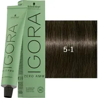Schwarzkopf Professional IGORA ZERO AMM kestohiusväri ammoniakiton sävy 5-1 60 ml