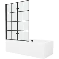Mexen Kylpyamme Cube paneeleilla ja lasiseinällä, 180x80 cm + 120 cm (II)