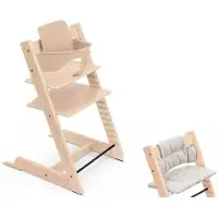 Stokke Tripp Trapp syöttötuolipaketti Natural/Cushion Stars silver